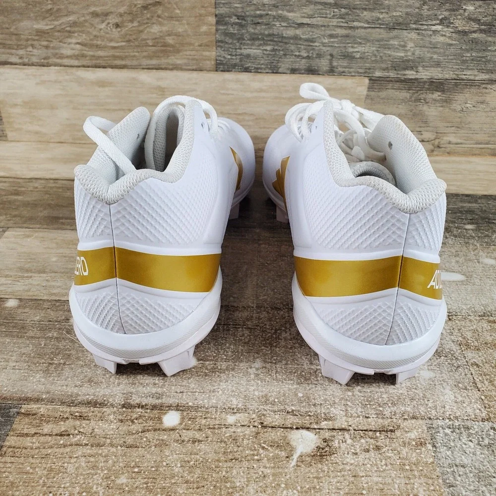 Adidas Adizero Impact.2 MD Mens Shoes Sz 11 White Gold Lace-Up Football Cleats